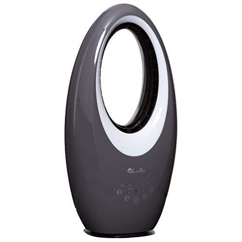 livepure bladeless auto-duster, oscillating fan w/filter, air circulator, 11.5 x 22.44 x 6.73 in, graphite