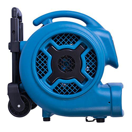 xpower p-800h air mover, carpet dryer, floor fan, blower with telescopic handle & wheels for water damage restoration, commer
