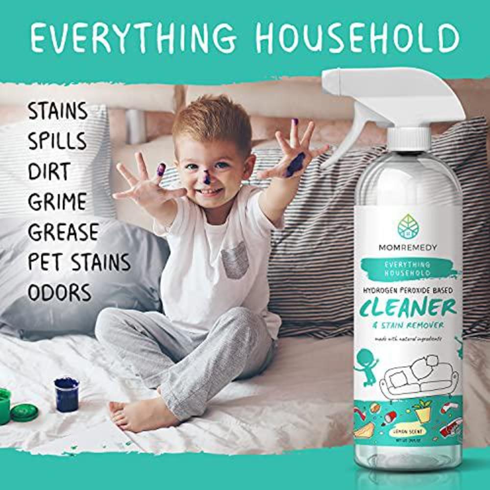 MOMREMEDY all purpose cleaner multipurpose cleaning spray, momremedy hydrogen peroxide based stain remover for clothes, kitchen, laundr