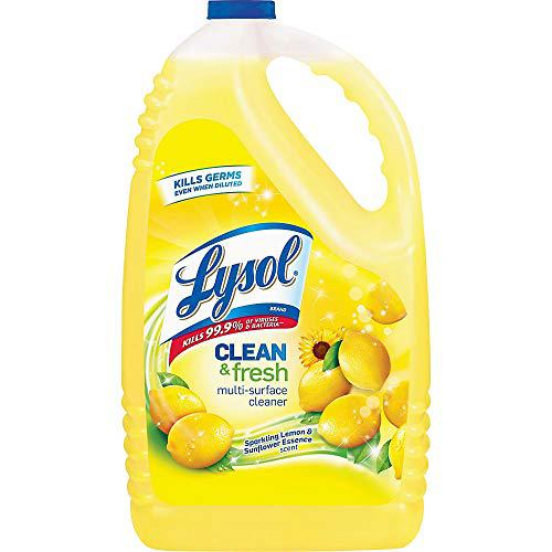 lysol multi-surface cleaner, sanitizing and disinfecting pour, to clean and deodorize, sparkling lemon & sunflower essence, 1