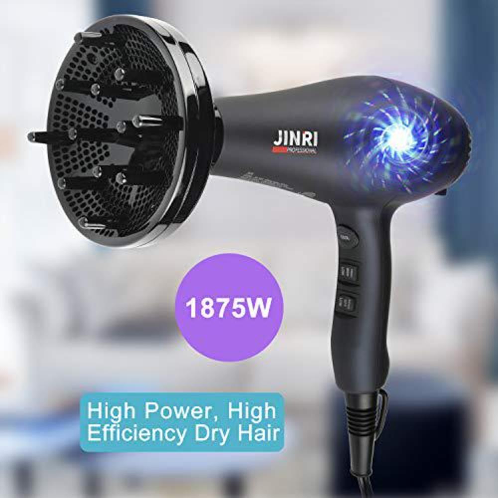 Jinri 1875w professional tourmaline hair dryer,negative ionic salon hair blow dryer,dc motor light weight low noise hair dryers wit