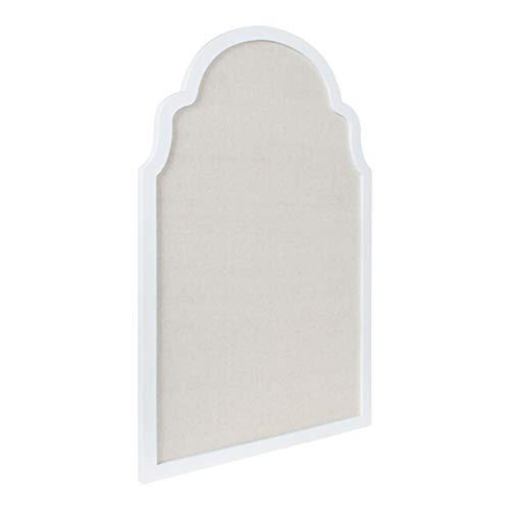 kate and laurel holbrook farmhouse framed arch fabric pinboard, 24 x 36, white, decorative bulletin board for wall