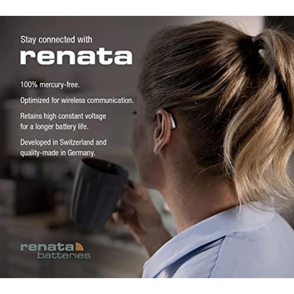 Renata Batteries renata za 312 maratone zinc air hearing aid batteries (pack of 60 batteries)