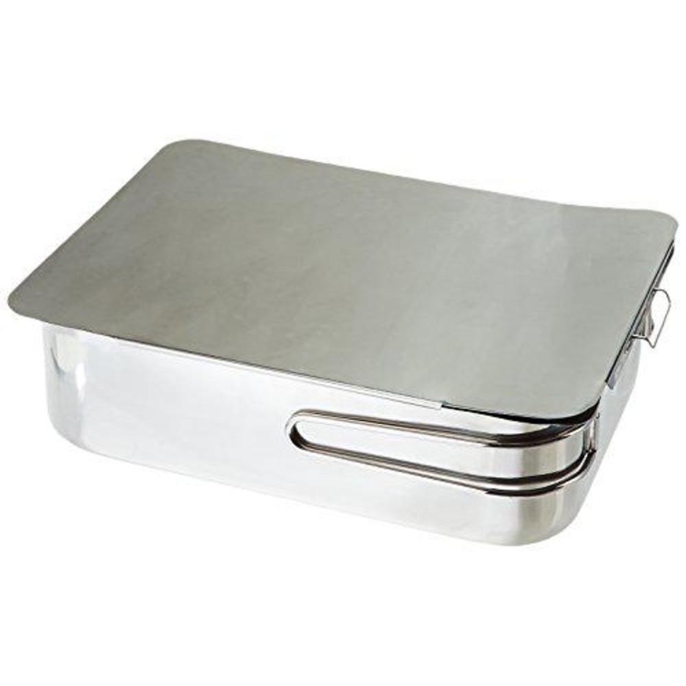 excelsteel stainless steel stovetop smoker, 14 1/2" x 10 1/2" x 4", silver