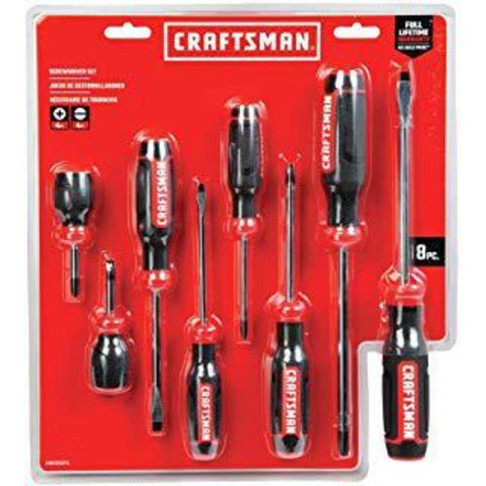 craftsman screwdriver set, assorted, 8-piece (cmht65075)