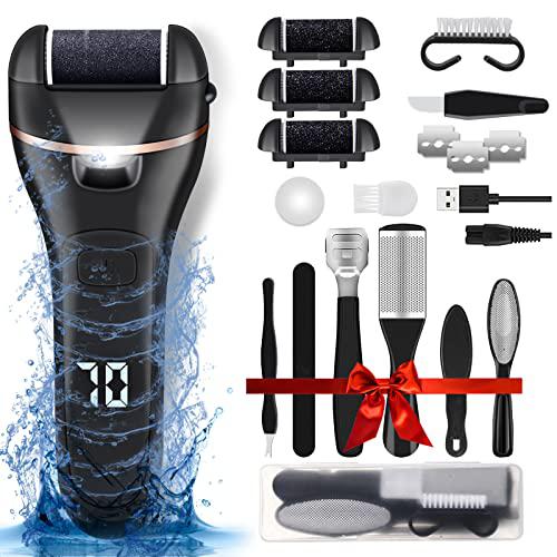 LAVAED electric callus remover for feet waterproof rechargeable pedicure  kit professional 19 in 1 foot file care scrubber shaver too