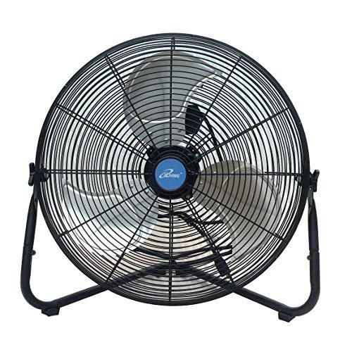 misc 20 inch multi-purpose high velocity floor fan or wall black stainless steel adjustable speed ul listed