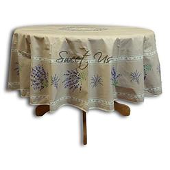la cigale wipeable tablecloth spillproof acrylic coated floral cotton french provencal tablecloth for round tables 71 inches 