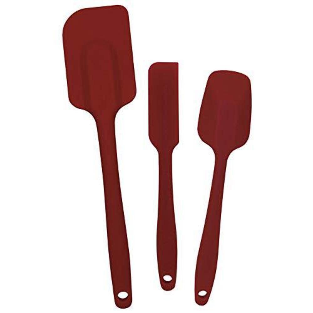 rose levy beranbaum signature series rose's trinity set of 3 spatulas needed by every home baker and chef, 3 sizes, red