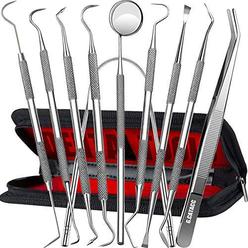 G.CATACC dental tools, 10 pack professional plaque remover teeth cleaning tools set, stainless steel oral care hygiene kit with metal 