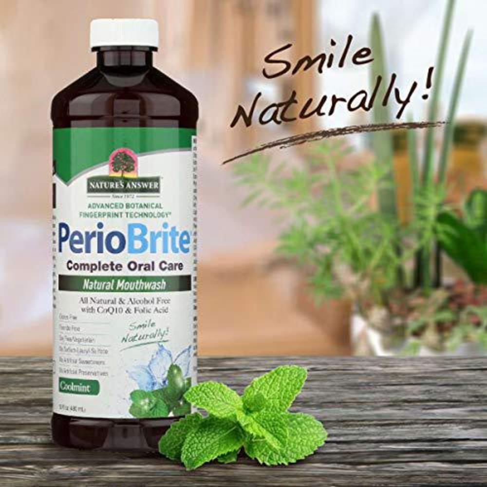 Nature\'s Answer nature's answer periowash mouthwash alcohol-free cool mint - 16 fl oz | fluoride free | natural breath freshener | stain remo