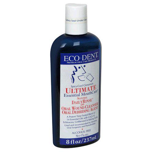 eco-dent daily rinse ultimate essential mouth care, spicy-cool cinnamon, 8 fl oz (237 ml)