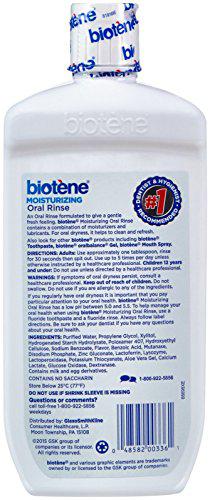 Biotne biotene moisturizing oral rinse, mild mint 16 ounce (packaging may vary)