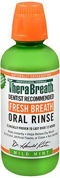 therabreath dentist recommended fresh breath oral rinse - mild mint flavor plfybc, 16 ounce (pack of 6)