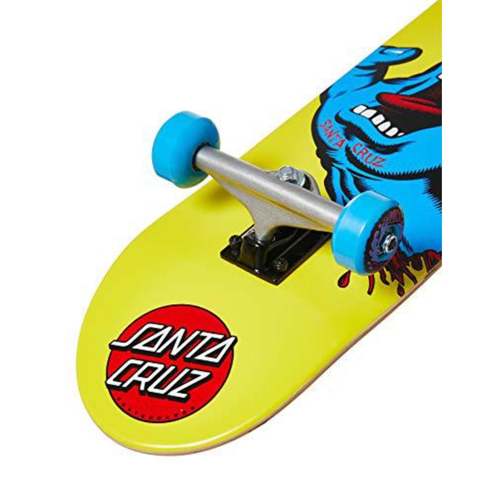 santa cruz hand mini complete skateboard,yellow,7.75in x 30.00in