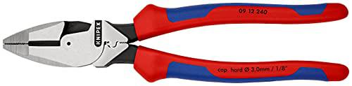 knipex 09 12 240 9.5-inch ultra-high leverage lineman's pliers with fish tape puller and crimper