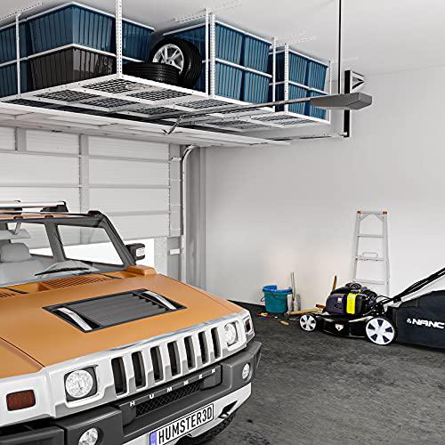 fleximounts 3x8 overhead garage storage rack adjustable ceiling storage rack heavy duty, 96" length x 36" width x 40" height,
