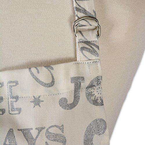 dii christmas collection chef apron, one size, silver holiday collage