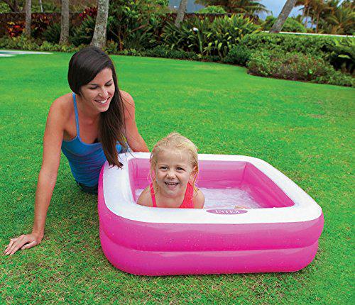 intex square baby pool - pink