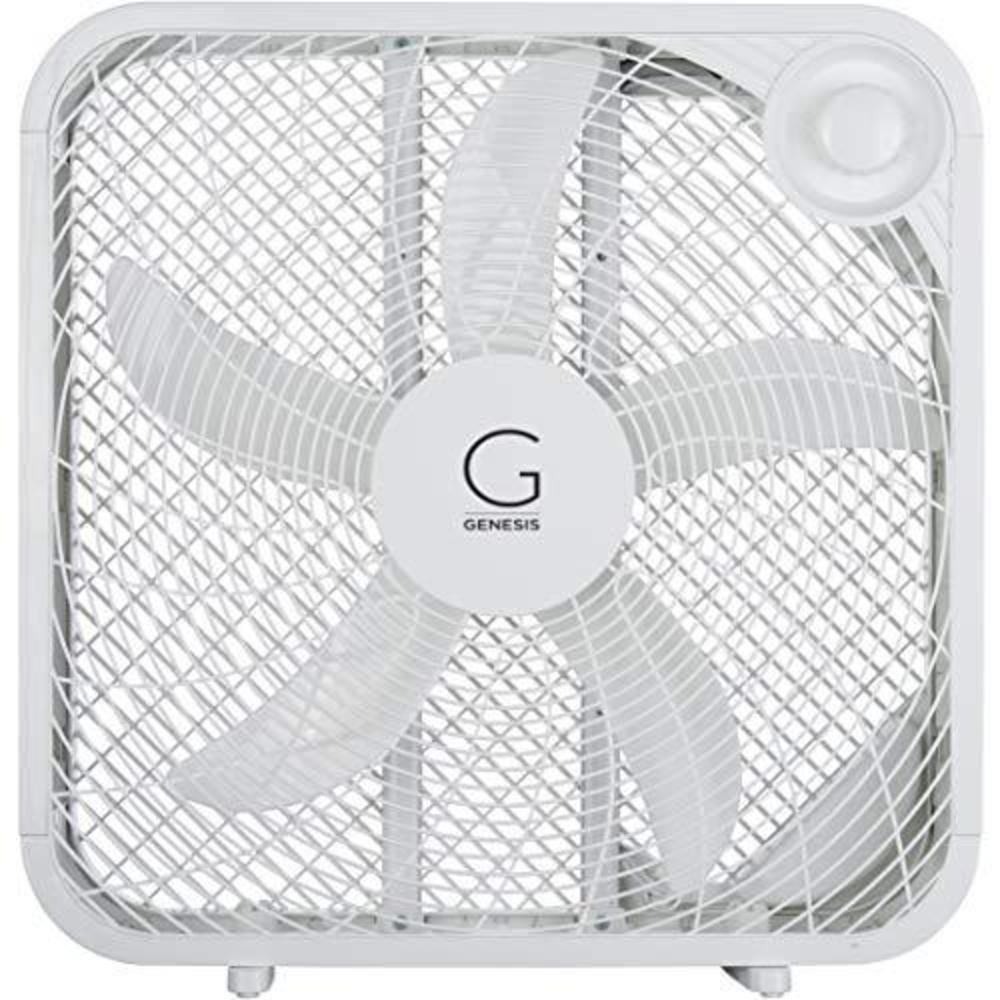 Genesis Designs genesis 20" box fan, 3 settings, max cooling technology, carry handle, white (g20box-wht)