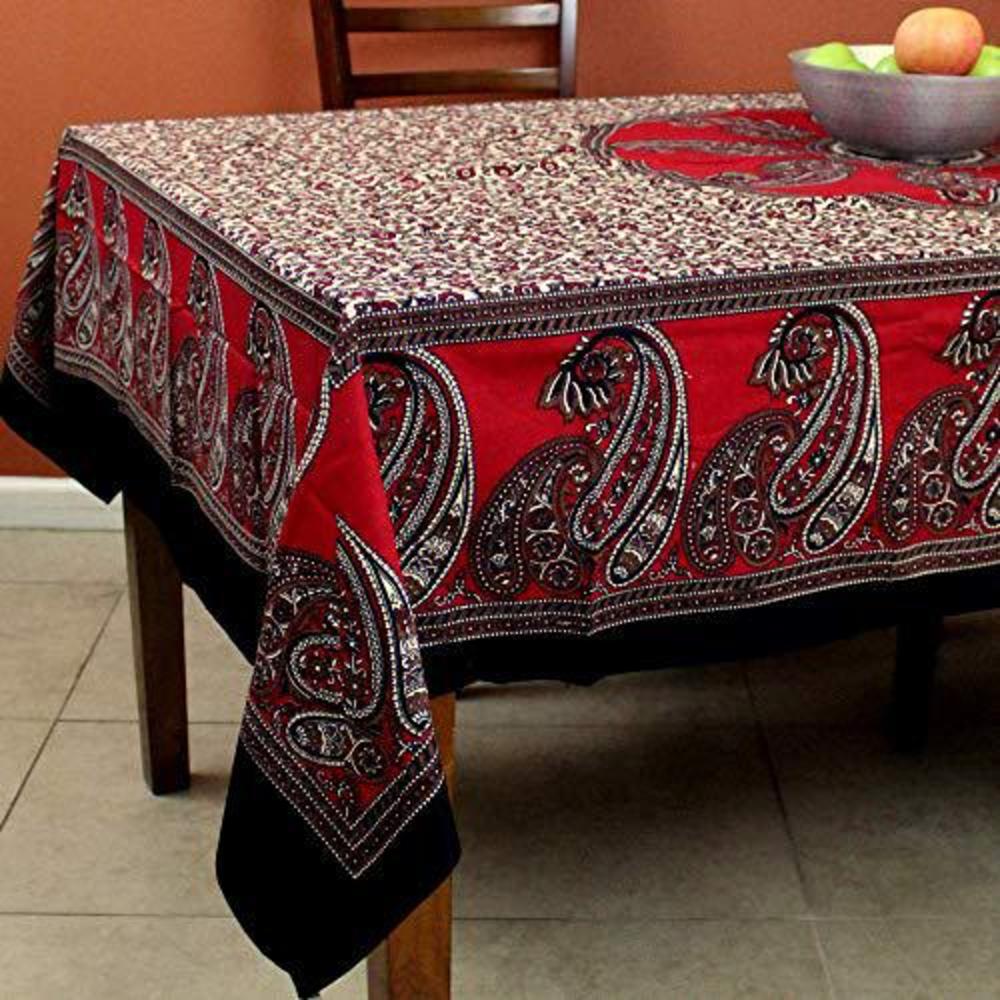 india arts cotton paisley print floral tablecloth rectangular table linen beach sheet beach throw thin bedsheet bedspread (de