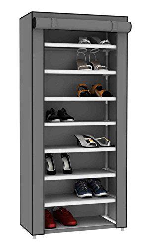 sunbeam multipurpose portable wardrobe storage closet rack for shoes and clothing 7 tier/fits 24 pairs of shoes heavy duty no