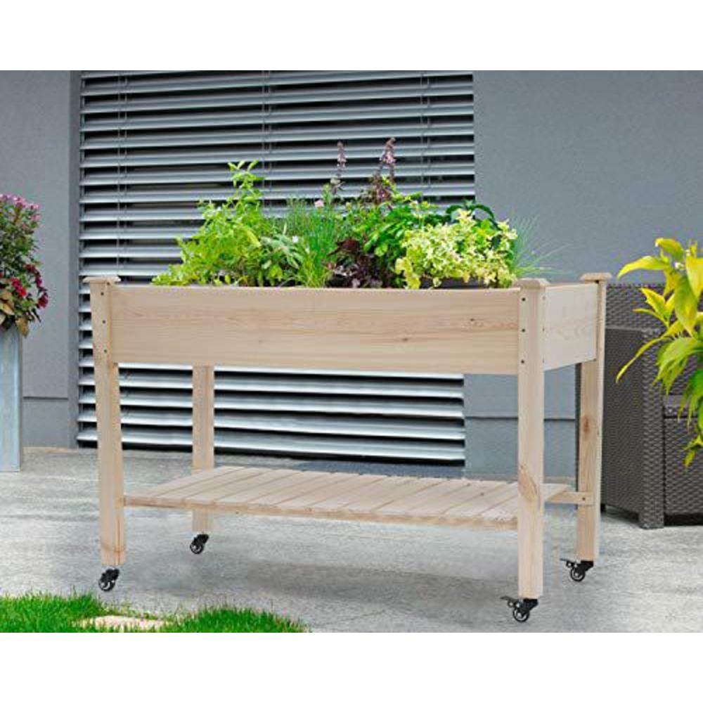 FDW raised garden bed,elevated wood planter box outdoor and indoor planter box garden grow box patio gardening planter box for ve