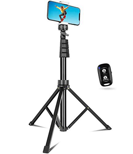 Sensyne 62" phone tripod & selfie stick, sensyne extendable cell phone tripod stand with wireless remote and phone holder, compatible