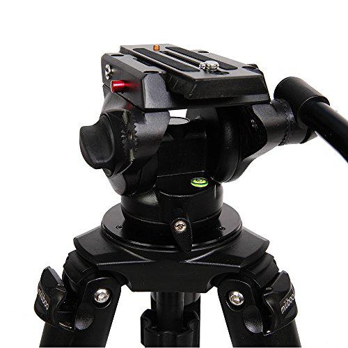 miliboo mtt701a with fluid head aluminum alloy 62"/160 centimeter tripod stand for camera/digital camcorder, load-bearing 25 