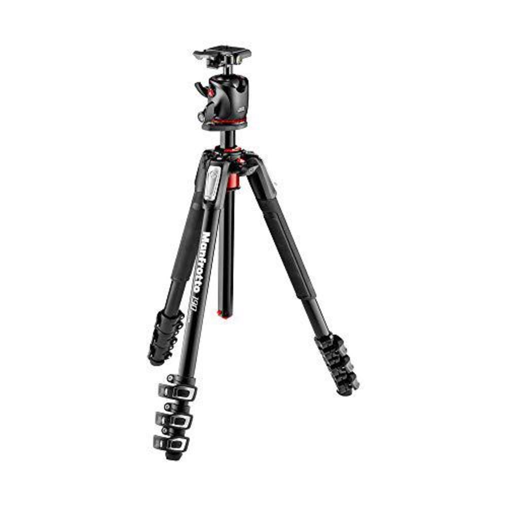 manfrotto 190xpro aluminum 4-section tripod kit with ball head (mk190xpro4-bhq2)