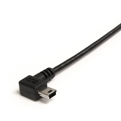 startech.com 3 ft. (0.9 m) right angle usb to mini usb cable - usb 2.0 a to right angle mini b - black - mini usb cable (usb2