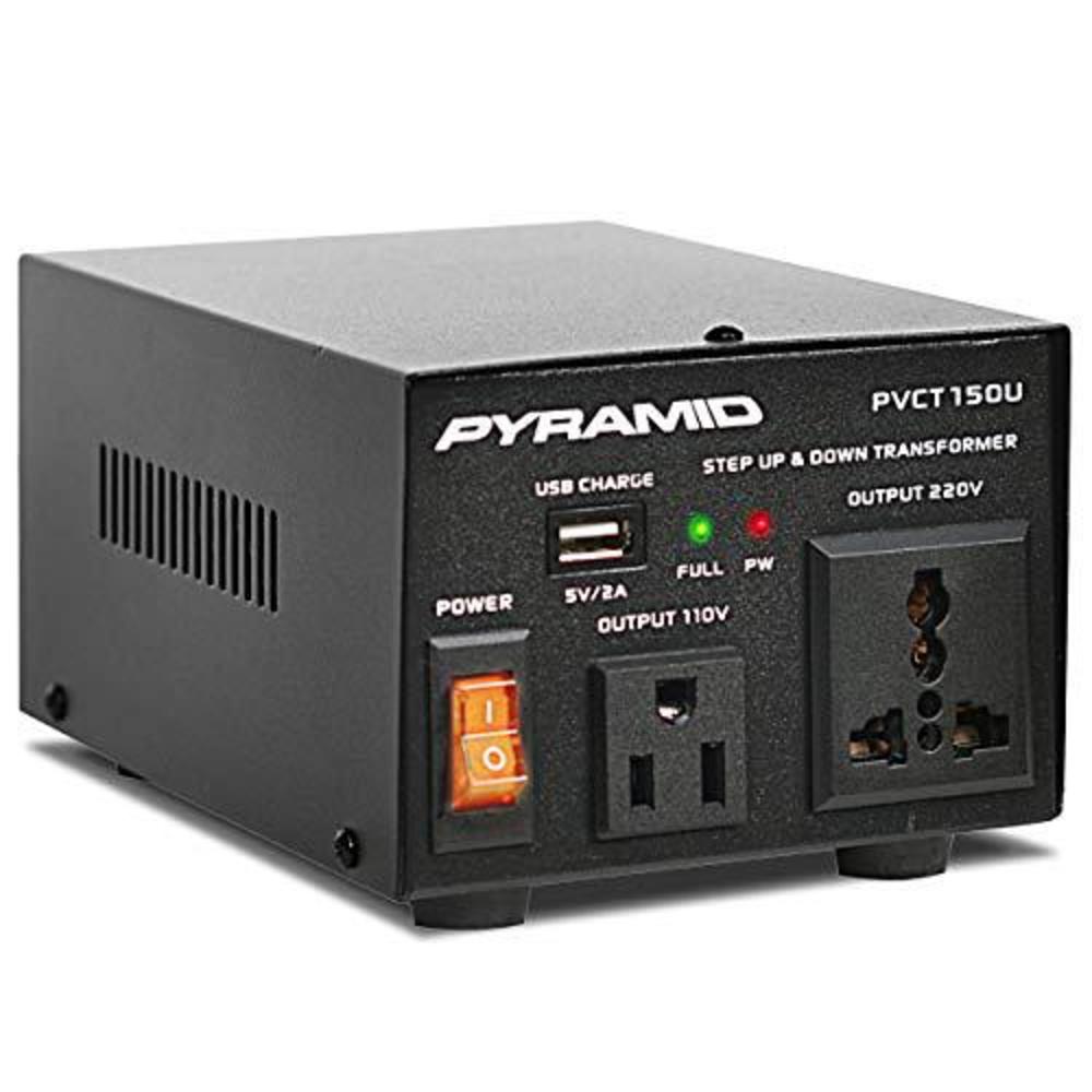 Pyramid step up and down converter - 50 watt voltage converter transformer w/usb charging port, uk power adapter, ac 110/200 to 220/2