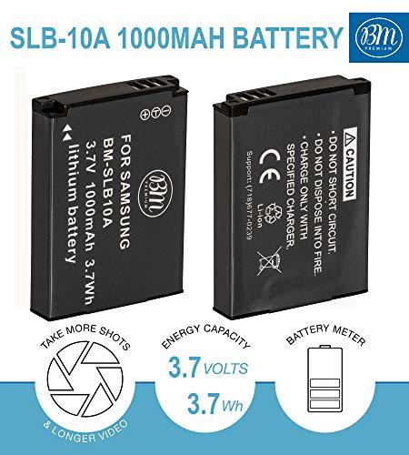 big mike\'s electronics bm premium pack of 2 slb-10a batteries and battery charger for samsung ex2f hz15w sl202 sl420 sl620 sl820 wb150f wb250f wb350