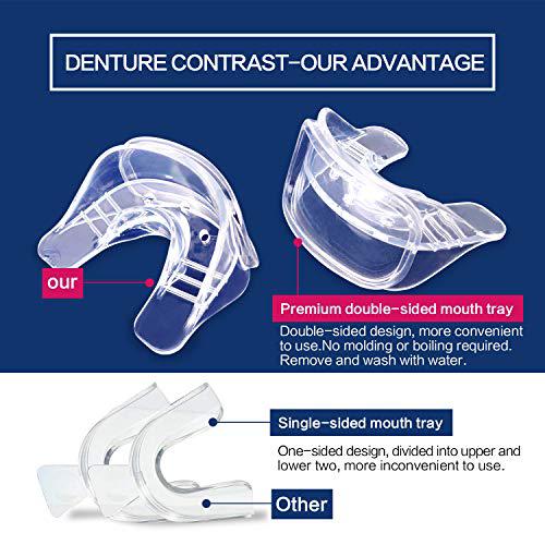 Pankoo teeth whitening kit with led light at home for sensitive teeth,professional tooth whitener with 2xdouble-sided silicone mouth