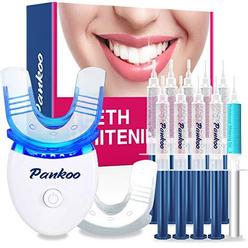 Pankoo teeth whitening kit with led light at home for sensitive teeth,professional tooth whitener with 2xdouble-sided silicone mouth