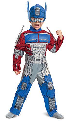 disguise optimus prime costume, toddlers muscle transformer costumes for boys, padded character jumpsuit, toddler size medium