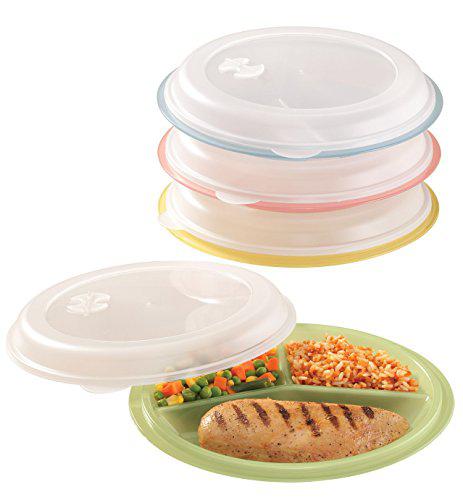 miles kimball divided plates and food storage containers - set of 4