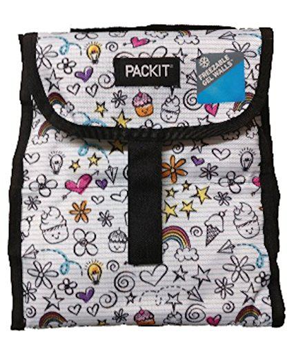 PackIt Cool packit freezable lunch bag (white doodles)