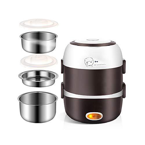 loyalheartdy electric lunch box,3 layers 2l portable electric heating bento lunch box food storage warmer container rice cooker,110v 200w,