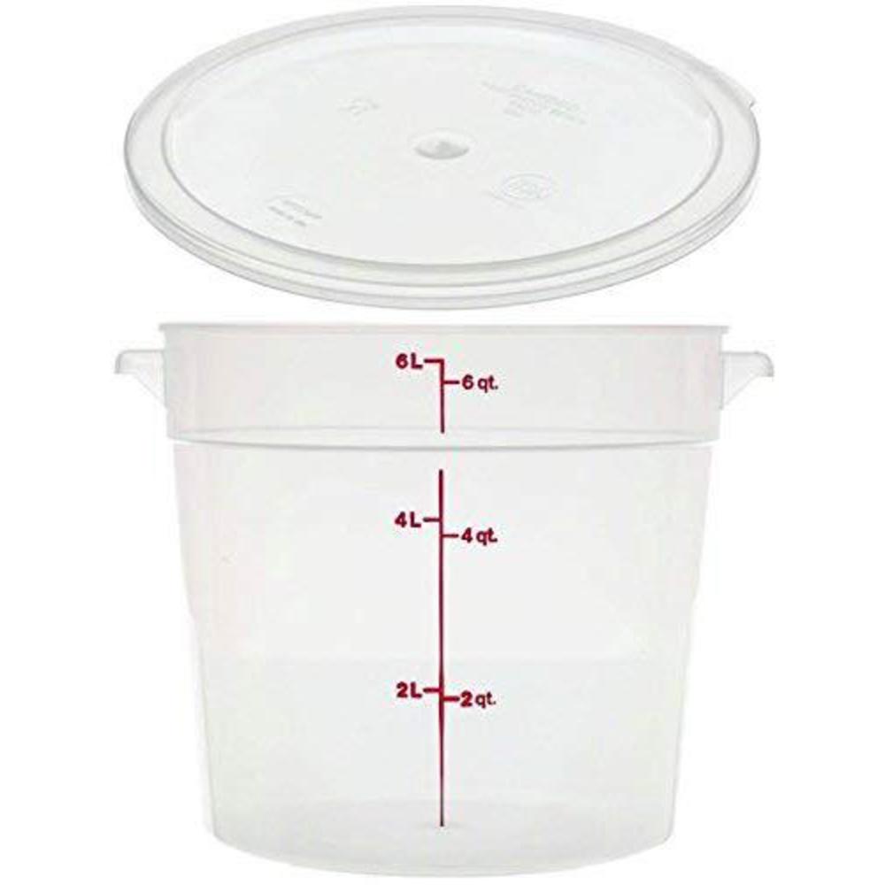 Rename cambro camware bundle 6 &12 quart translucent round food storage containers with lids and free scraper