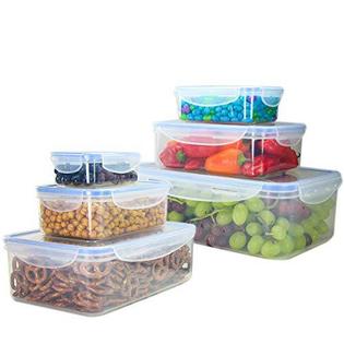 Tiger Chef tigerchef food storage container set with airtight leak proof snap  lock lids - bpa free