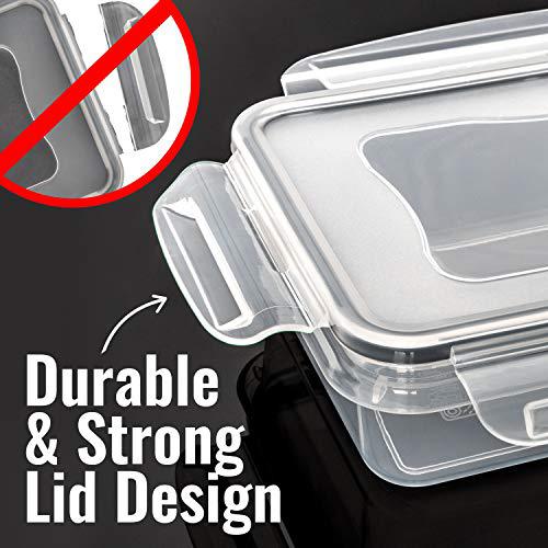 Glass Food Storage Containers With Snap Lids- 10 Piece Set With Multiple  Bowl Sizes For Storage, Meal Prep, Mixing And Serving By Chef Buddy (black)  : Target