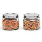 Mason Craft and More, Square Glass 1.6 Liter Small Canister with Pop Up Lid, Set of 2, Clear