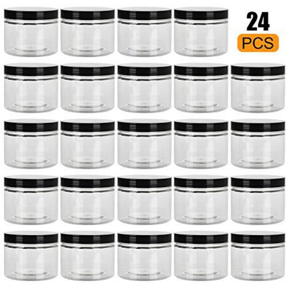 mavenpick 18 pack 10oz empty slime containers, large plastic slime jars clear slime storage containers with lids and labels, 