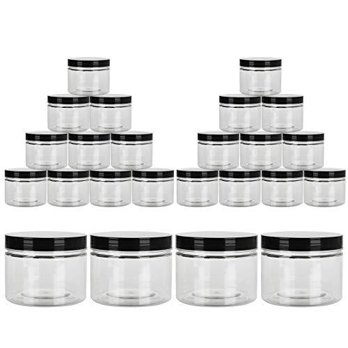 mavenpick 18 pack 10oz empty slime containers, large plastic slime jars clear slime storage containers with lids and labels, 