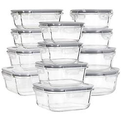 MUMUTOR glass Food Storage containers with Lids, 24 Piece] glass Meal Prep containers, Airtight glass Bento Boxes, BPA Free & Le
