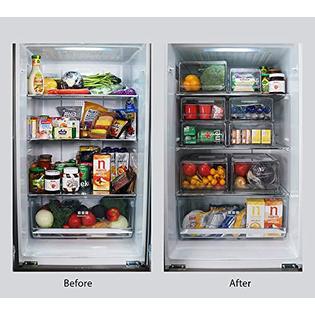 GREENTEC greentec refrigerator organizer drawer, stackable fridge bins,  pull out food storage container for freezer, kitchen, home, co