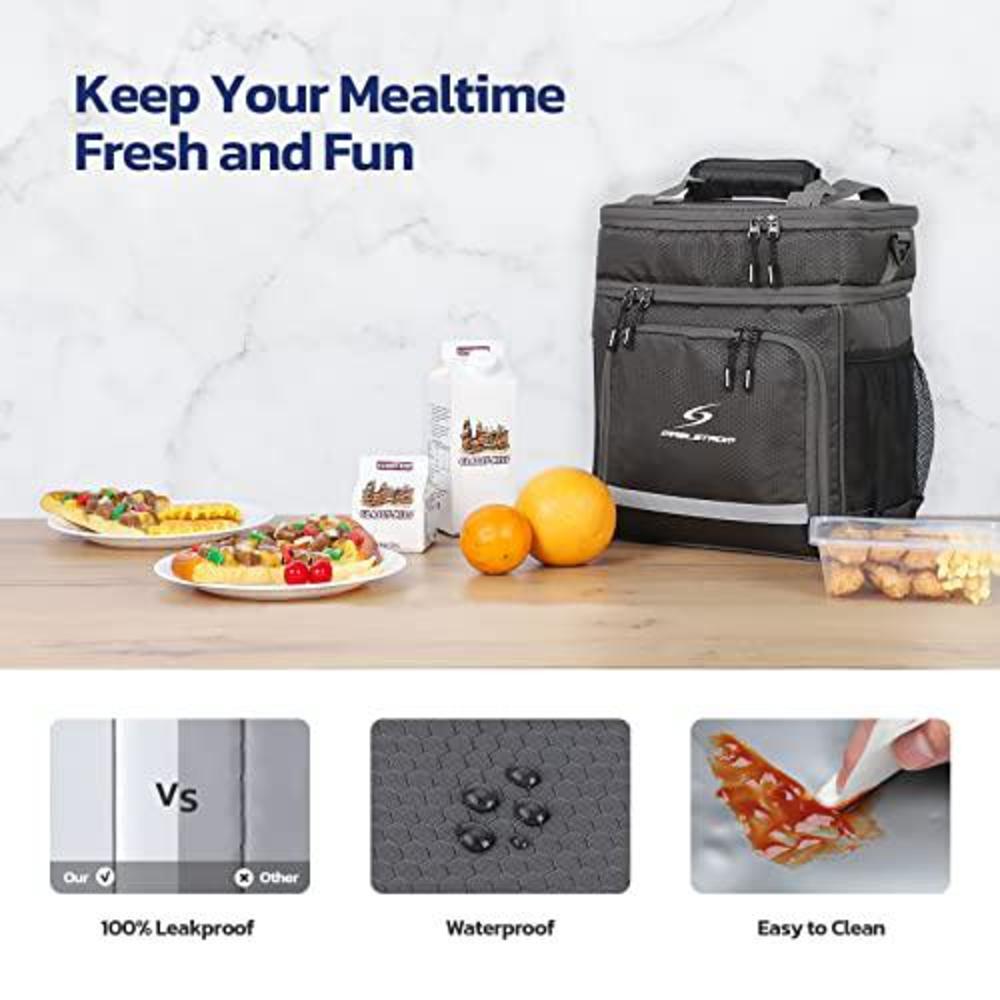 Maelstrom lunch bag women/men,reusable lunch box for men,insulated lunch cooler bag for adults kids,collapsible leakproof lunch tote ba