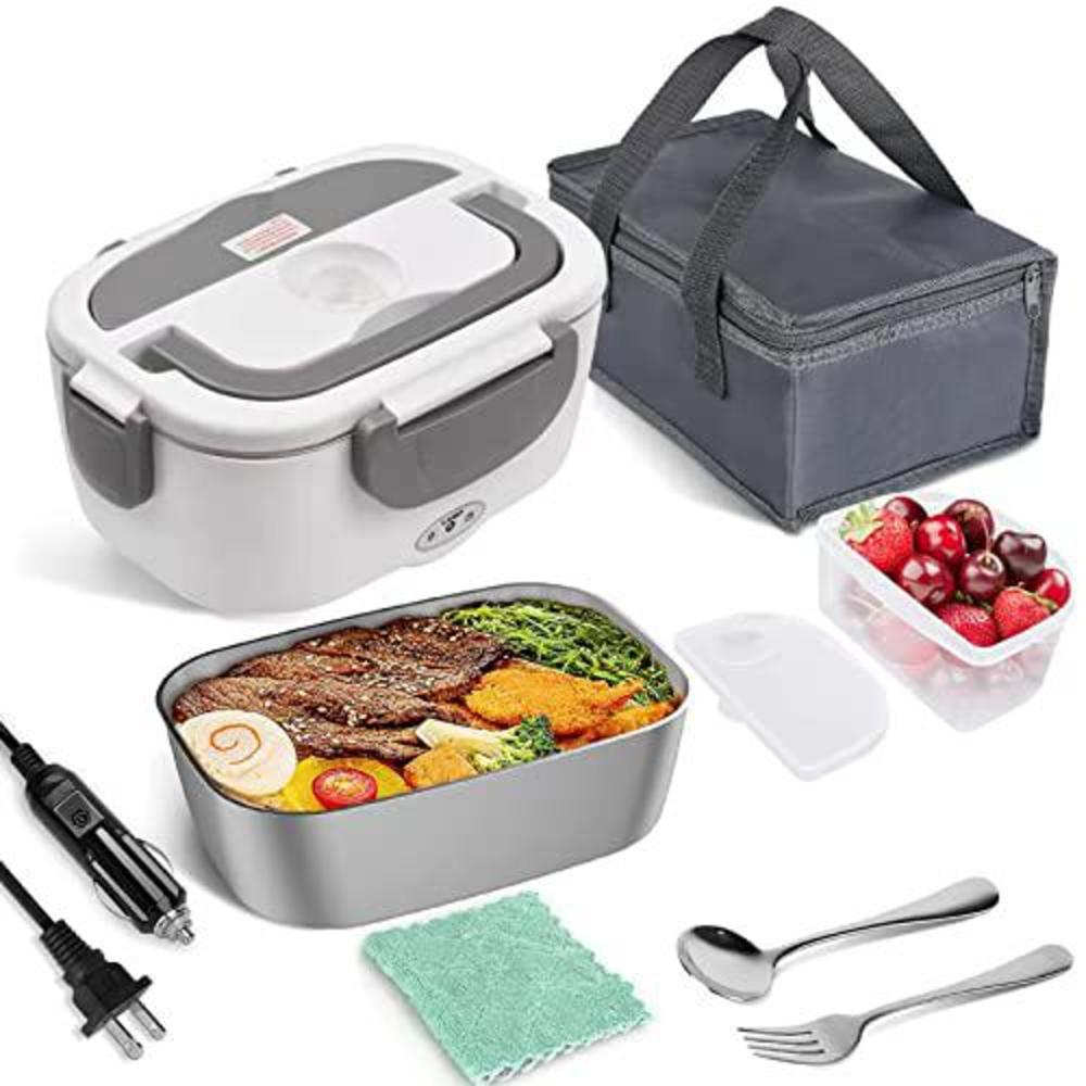 clcyicen electric lunch box,2 in 1 portable lunch box food heater upgraded leak-proof sealing ring waterproof and leak-proof for car/t