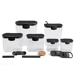 Progressive International prepworks by progressive 6-piece prokeeper clear storage container set (6 piece, black lids)